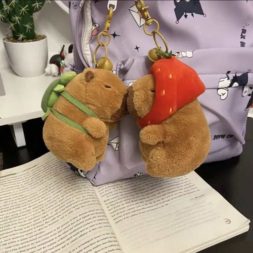 Capybara 거북이 배낭 봉제 장난감 펜던트 가방 액세서리, 키체인 펜던트 가방, 자동차 펜던트, 어린이 선물