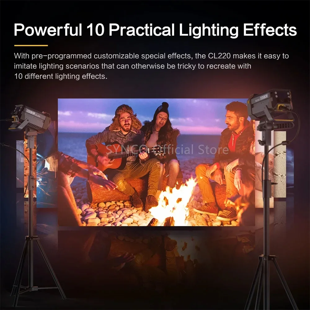 Synco COLBOR CL220 200W 2700-6500K Bi-Color PhotographyCOB Video Light with APP