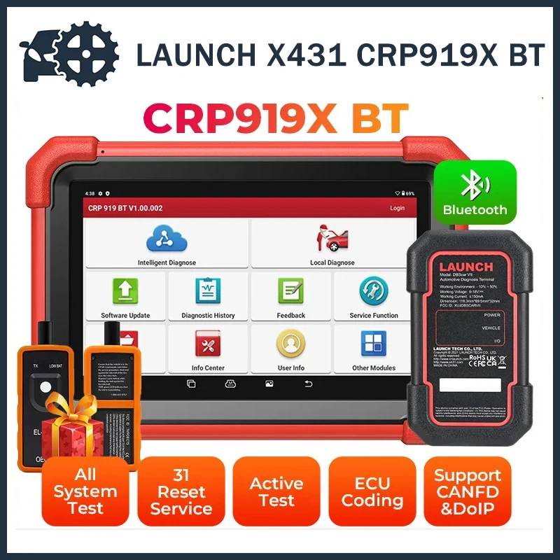

Оригинальный сканер LAUNCH X431 CRP919X BT OBD2, Автомобильные диагностические инструменты, автомобильный CANFD DOIP ECU программирование OBDII, профессиональный
