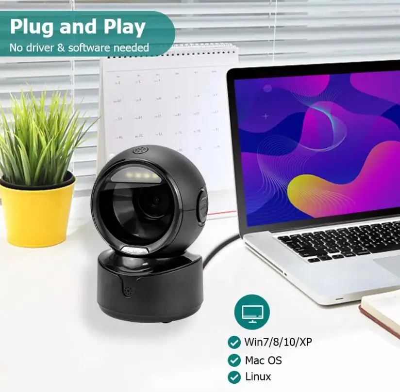 Desktop 2D QR Barcode Scanner, A5 Hands-Free Omnidirectional USB Big Barcode Reader 1D QR Screen Barcodes Scanning 6 Desktop 2D QR Barcode Scanner, A5 Hands-Free Omnidirectional USB Big Barcode Reader 1D QR Screen Barcodes Scanning - Image 6