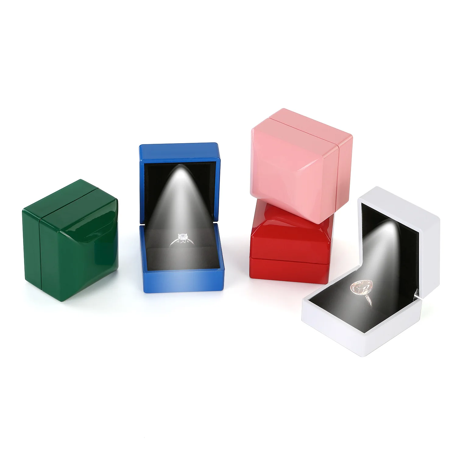 

LED Jewelry Box Bracelet Ring Storage Box Jewelry Organizer With Light Wedding Jewelry Boxs Portable Necklace Display Packaging