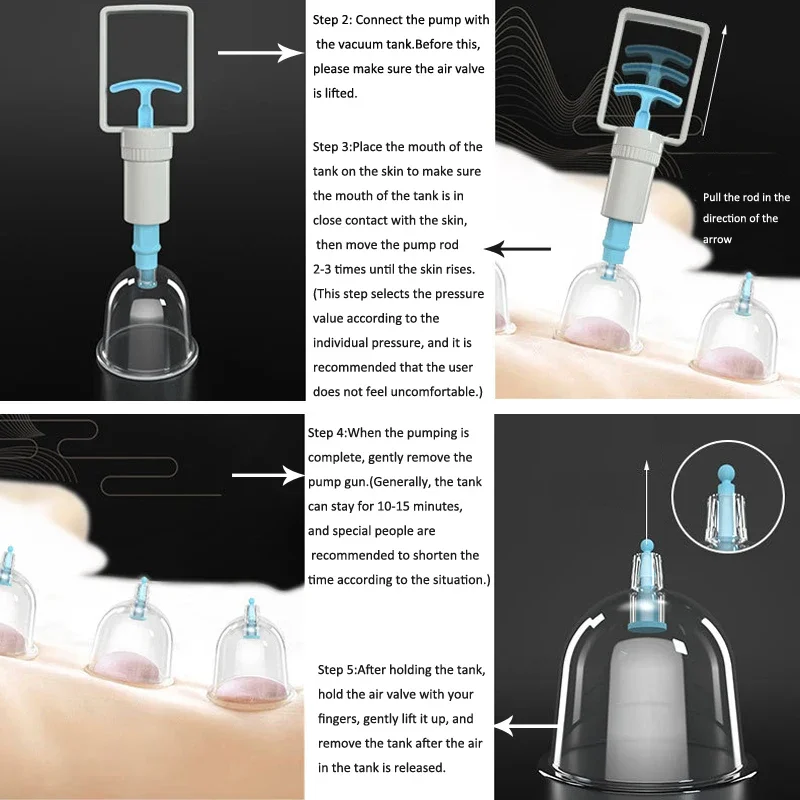 5 Cans For Massage Vacuum Cupping Set Chinese Physiotherapy Cellulite Body Suction Cups with Pump Cupping Therapy Heathly Care 6