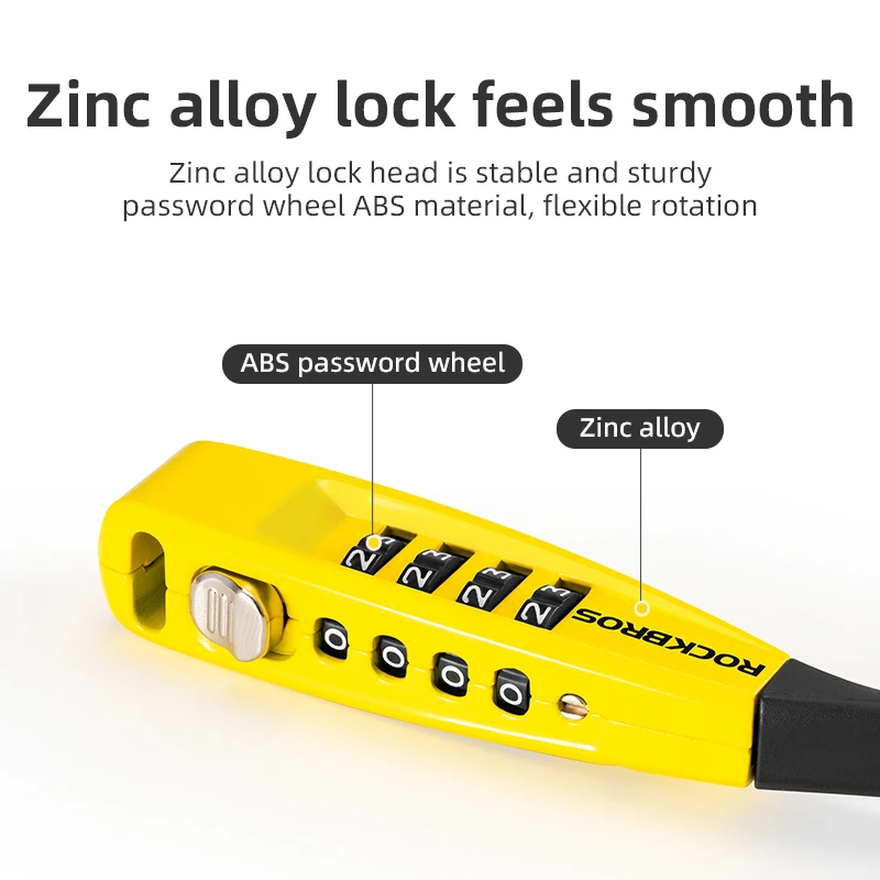 ROCKBROS DL1006 Bicycle Lock Electric Vehicle Anti-Theft Motorcycle Helmet Lock Mountain Road Vehicle Password Lock Strap Lock - Image 4