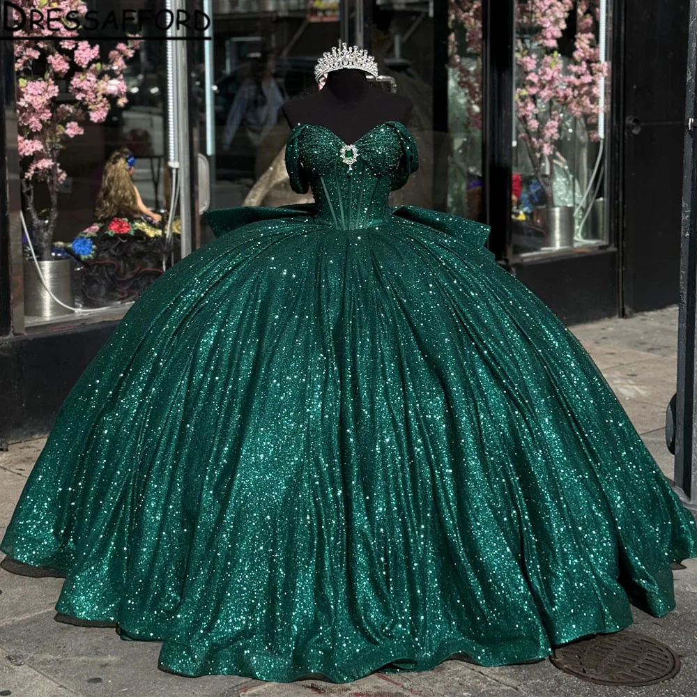 

Изумрудно-зеленое платье для Quinceanera, бальное платье, Женский корсет, милое платье 16, платья 15 лет