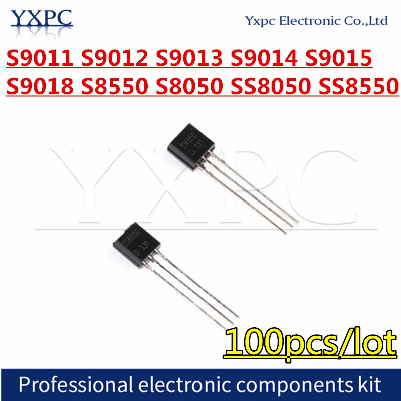 

100pcs S9011 S9012 S9013 S9014 S9015 S9018 S8550 S8050 SS8050 SS8550 TO-92 Triode