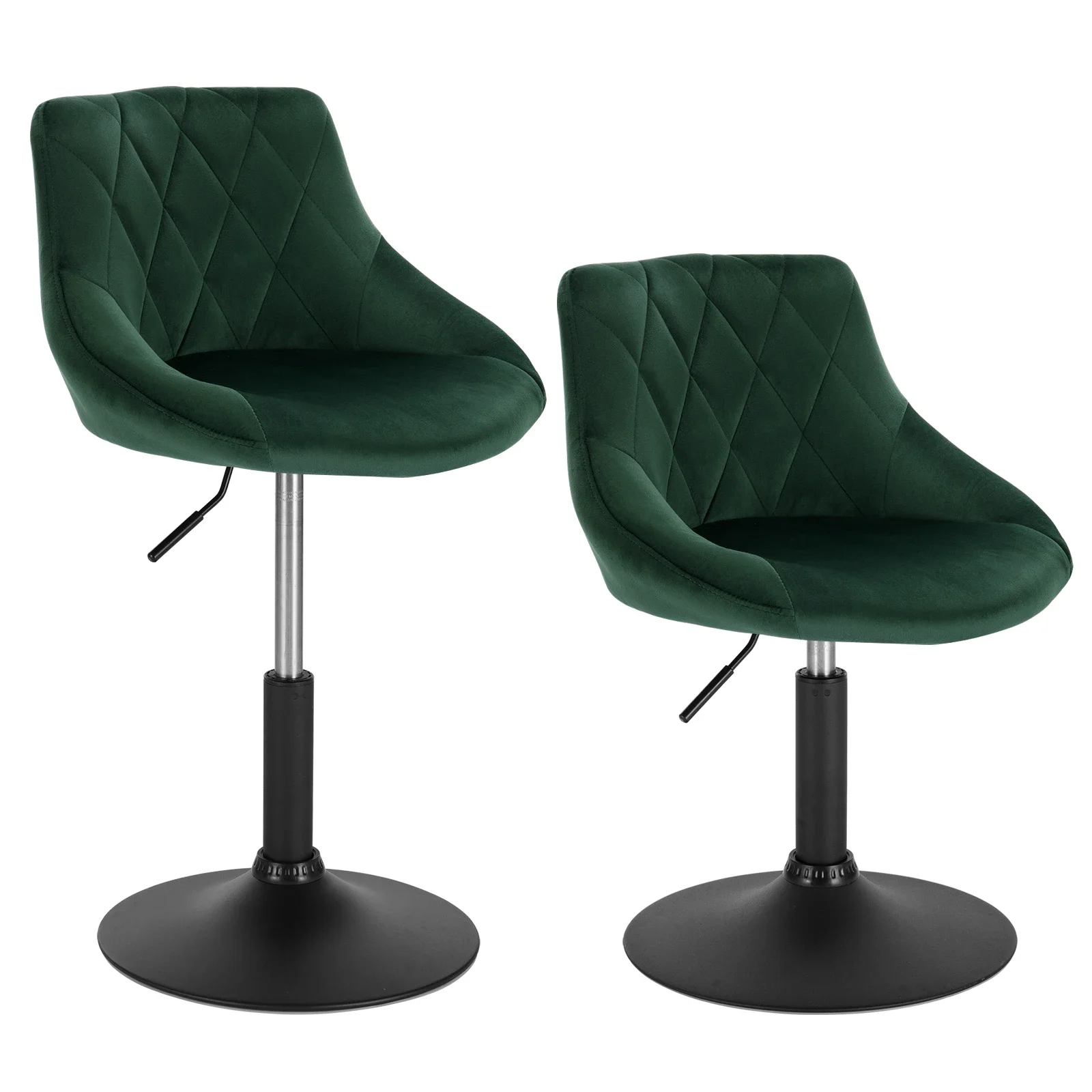 Adjustable Velvet Bar Stools Set of Two