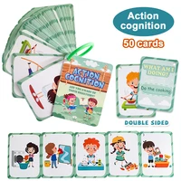 Kids Action Cognition Cards Funny Q&A Learning Classroom Interaction Aids English Teaching Educational Toys Montessori Material 1