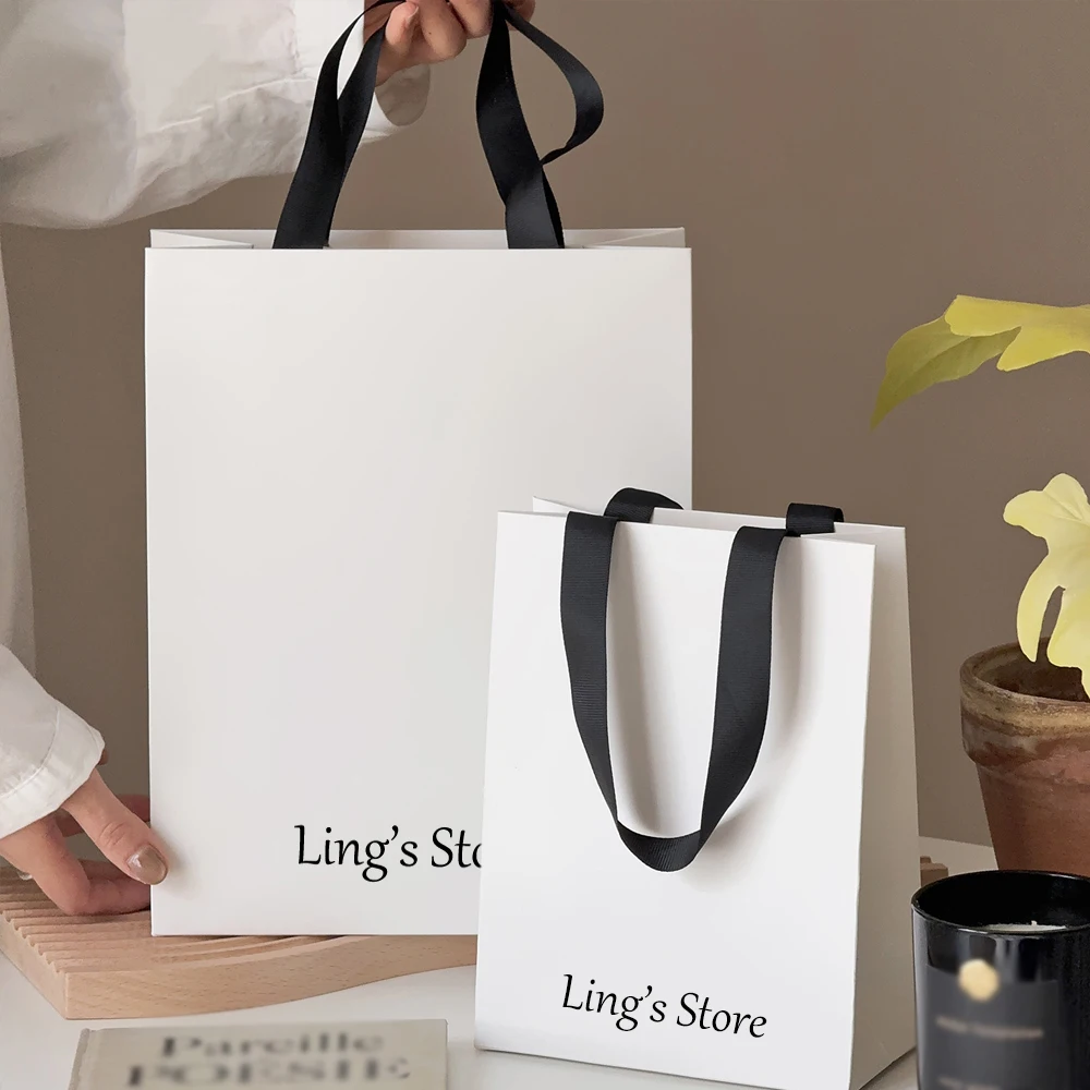 100 Stück Luxuriöse Papiertüten mit Eigenem Logo für Schmuck, Einkauf, Geschenke, Kosmetik, Schlüsselanhänger, Parfüm, Hochzeitsgeschenke und Süßigkeiten-Organizer – Detail 8
