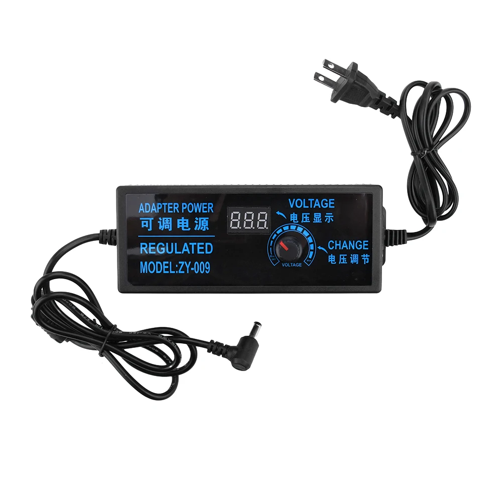 Power Adapter Power Supply Switching Power Supply AC110V 220V To DC3-24V 5A 5.5*2.5mm DC Inline Connector Adjustable Regulated
