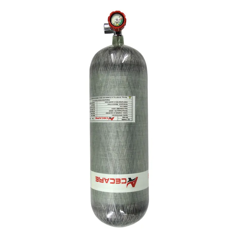 Acecare 9l Scuba 4500psi Lufttank Kohlefaser-Tauch flasche Hochdruck 300bar Ventil und Ablage station für Scba-Tauchen