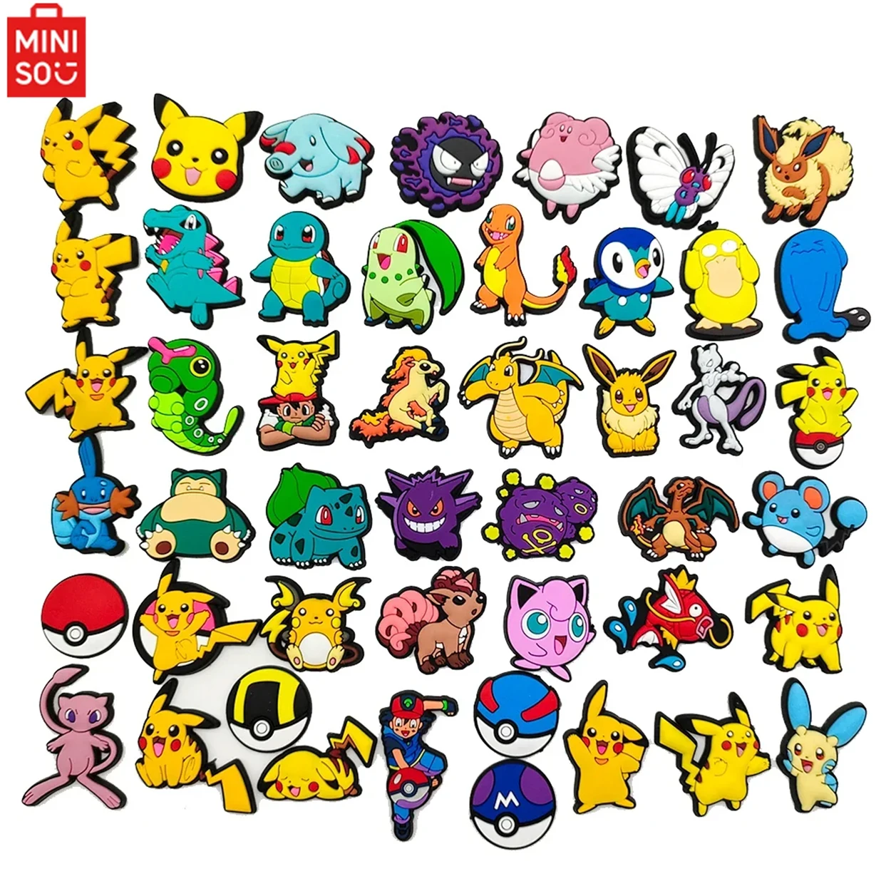 Shoe Charms MINISO Pokemon Dinosaur PVC Sandals Accessories Kids Gifts