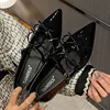 Fashion T-Strap Ladies Mary Janes Flats Shoes Pointed Toe Female Butterfly-Knot Footwear Shallow Flats Shoes For Women 2
