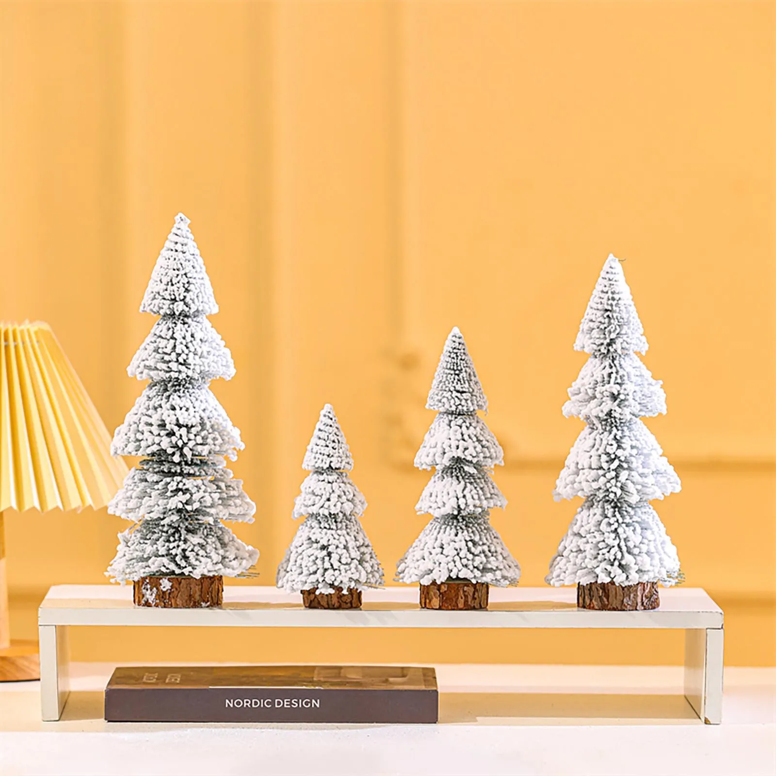 

Tabletop Christmas Tree Artificial Mini Small Snow Flocked Xmas Tree For Table Desk Home Christmas Decor Ornament
