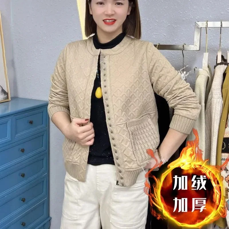 

Autumn Winter Coat 2023New Cotton Padded Parkas Women Design Felt Short Cotton-Padded Jacket Rhombic Baseball Uniform Female Top