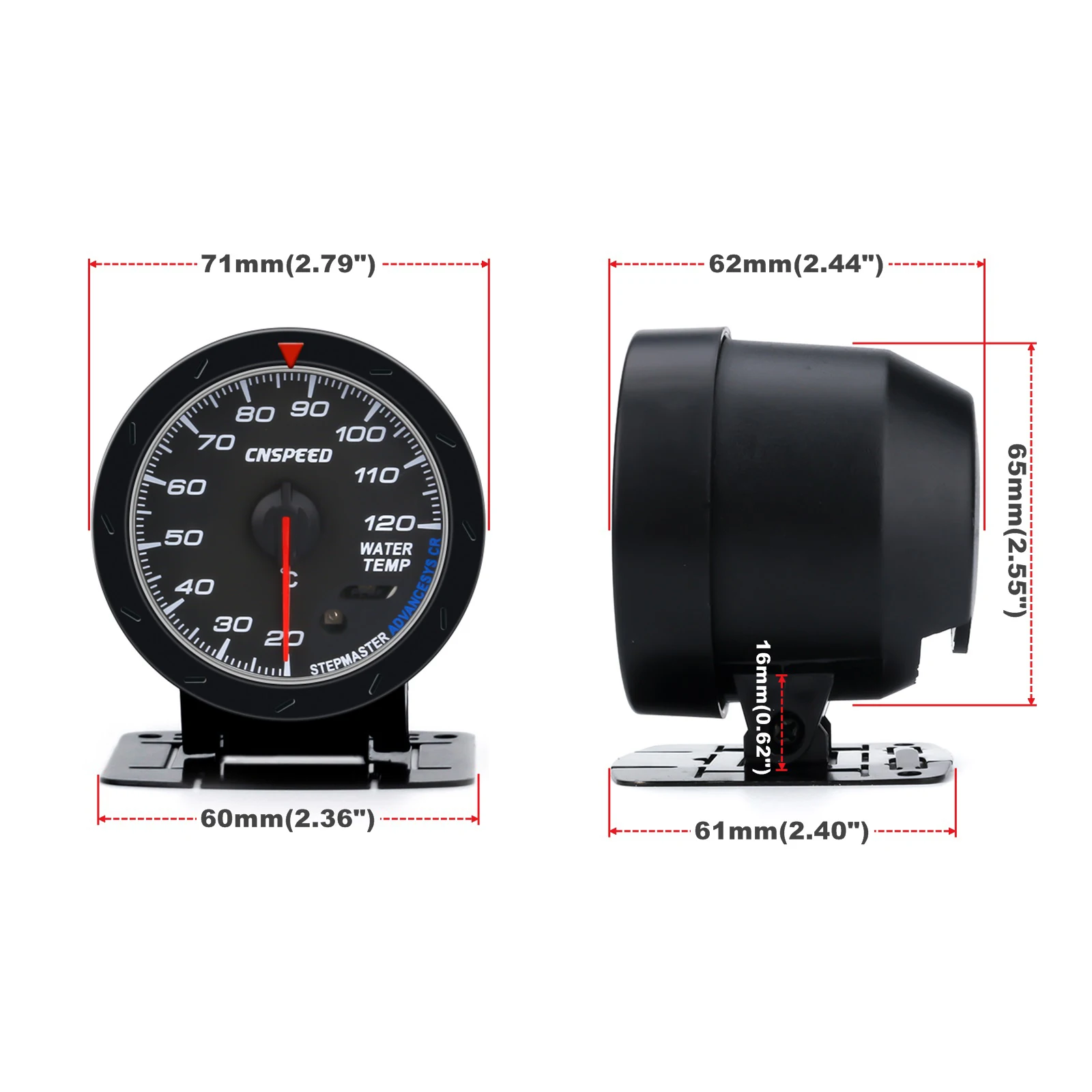 CNSPEED 수온 도장 파이프 센서 어댑터, 60mm 수온 게이지, 20-120 ℃, 1/8NPT, 신제품