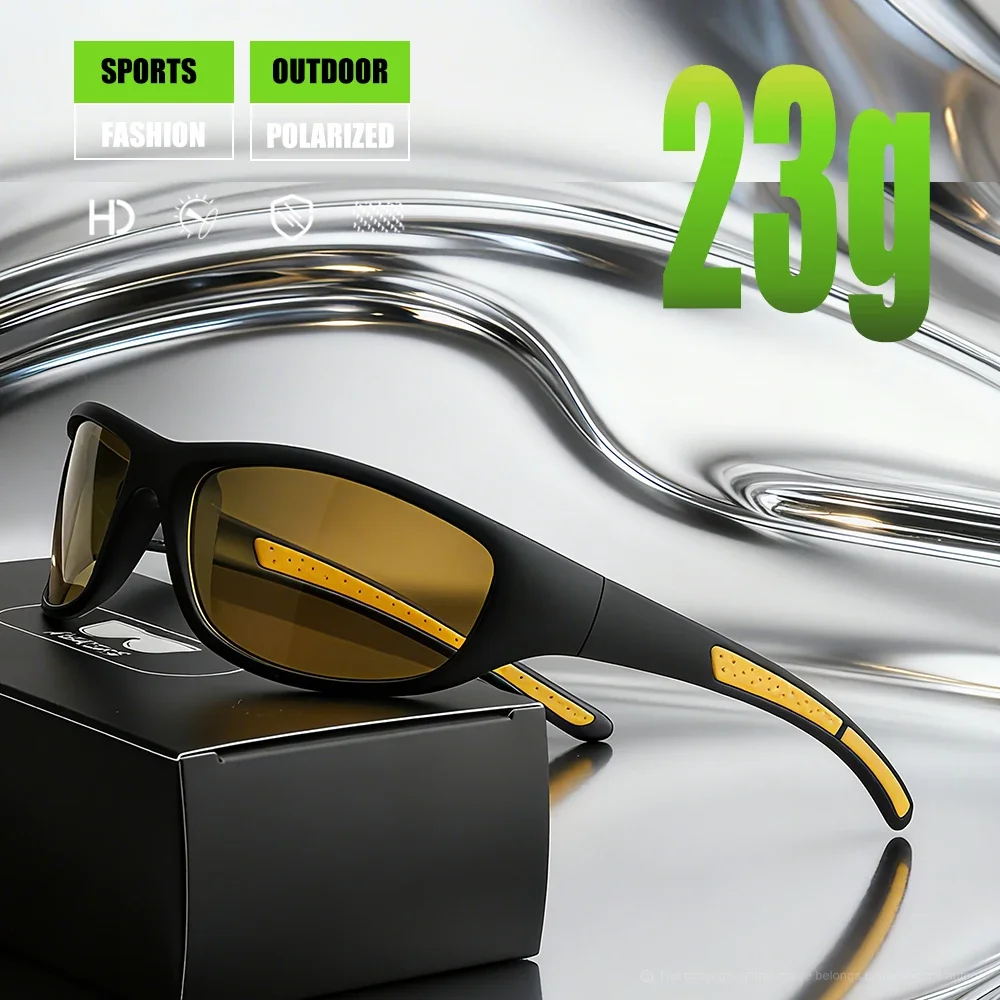 Sport-Sonnenbrille, polarisiert, UV400-Schutz, umlaufend, Radfahren, Fahren, Angeln, Laufen, Bergsteigen, Reisen, Herren und Damen – Detail 5