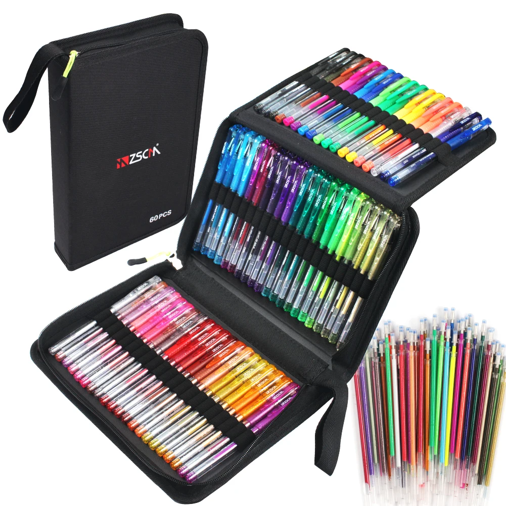 ZSCM 12/24/32/120/160 Color Ballpoint Pens School Items Gel Pensoffice Accessories Stationery Supplies Erasable Pen Highlighter