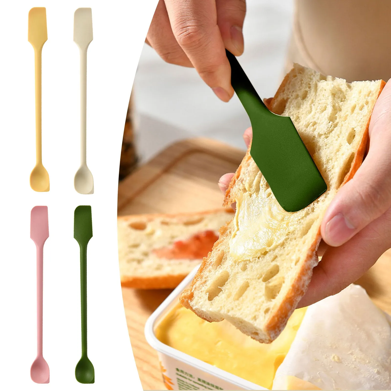 Kitchen Accessories Mini Silicone Spatula Cheese Butter Jam Spreader Double Ended Spoon Food Scraper For Cooking Baking Gadgets