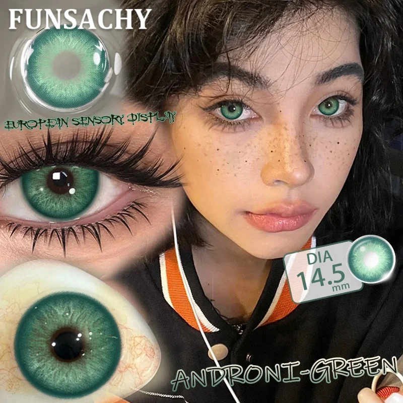 Enhance Your Look: Yearly Green & Brown Cosmetic Contact Lenses for Beauty Transformation