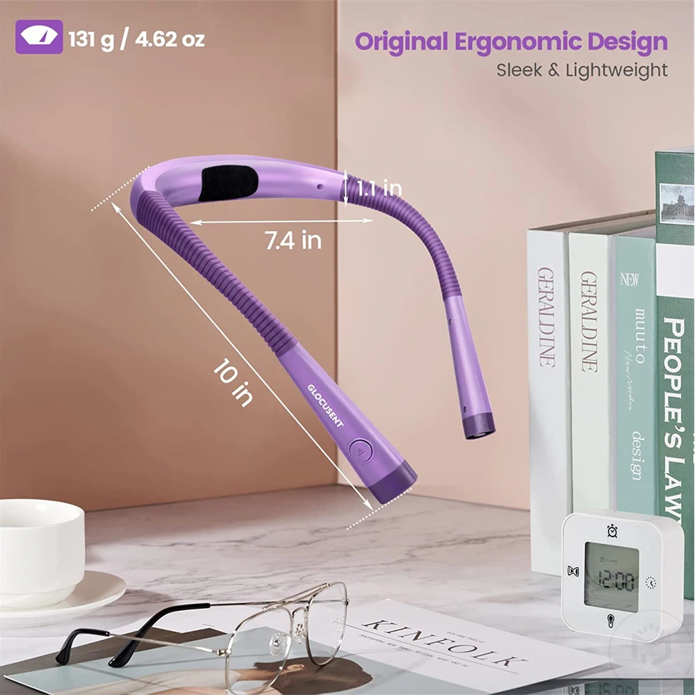 고품질 LED 목 독서 등 책 빛 독서 등 침대 3 색 6 밝기 레벨 USB 충전식 읽기 빛
