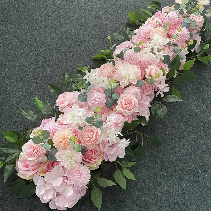 HAOSHICS Ghirlanda Artificiale Fiori Rosa Champagne Ø40cm - Decorazione Da Porta, Parete O Finestra Per Matrimoni E Festività - 3