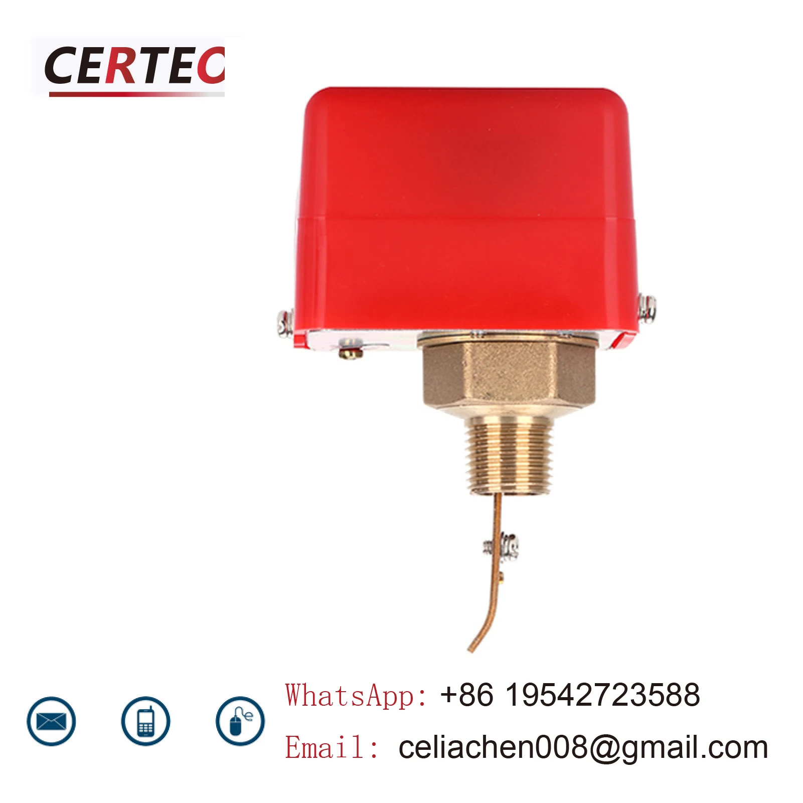 Paddle Flow Switch Target Flow Controller Adjustable Inline Liquid Sensor Mechanical Pipe Fluid Monitor