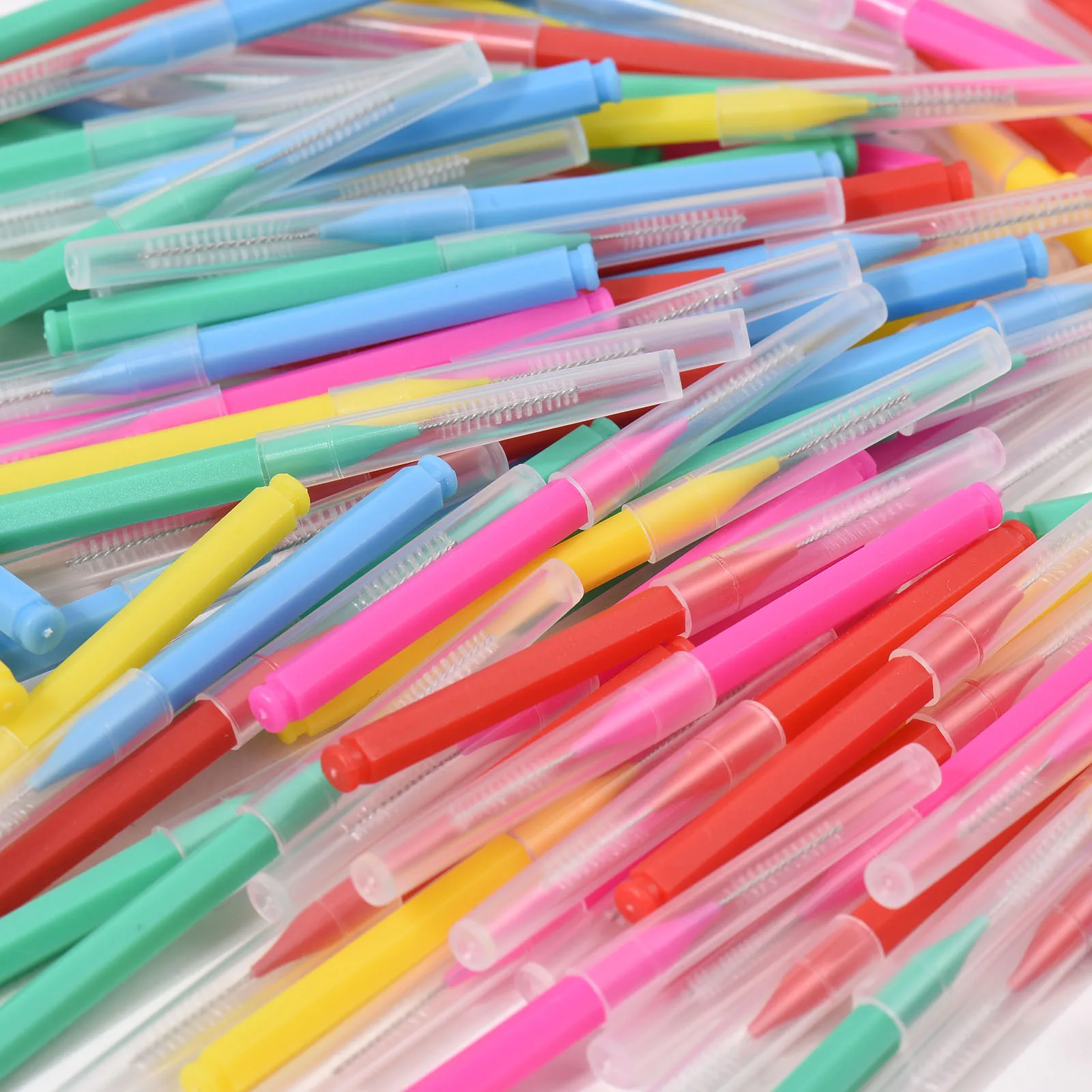 100Pcs/Set Interdental Brushes for Teeth Dental Floss Toothpick Plastic Orthodontic Braces Brush Tooth Cleaning Tool Oral Care