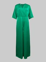 Gymystars 2026 Summer Jumpsuits Woman Elegant Deep V-neck Casual Green One Pieces Outfit Zipper Fashion Jumpsuit Wide-leg Pants - Image 4