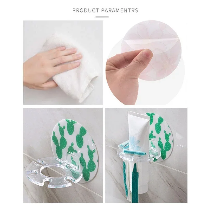 Toothbrush Holder Plastic Toothbrush Holder Toothpaste Storage Rack Toothbrush Dispenser Holder Wall Bathroom Accessories