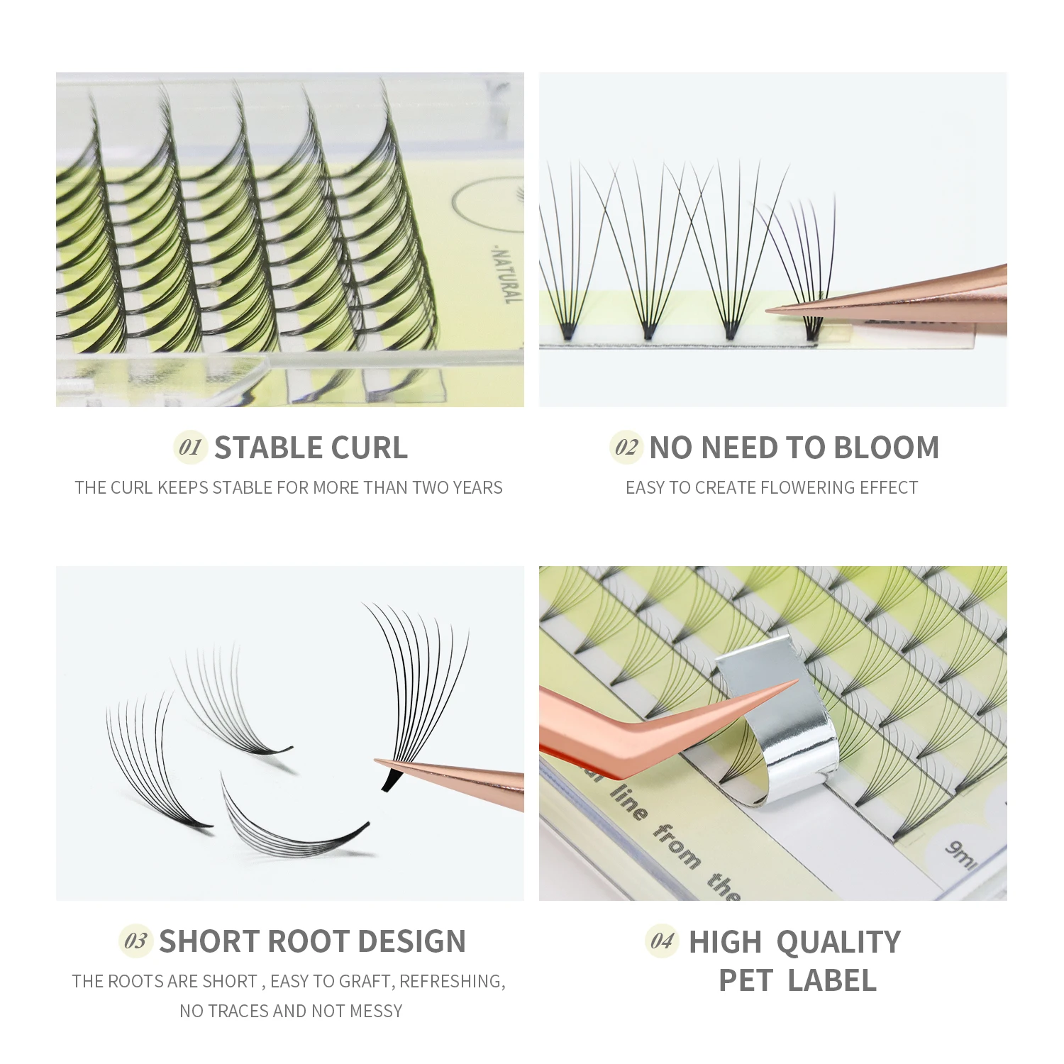 ANNAFRIS 3D 4D 5D 6D 8D 10D Short Stem Premade Russian Volume Fans Eyelash Extensions C/D Curl Faux Mink Lashes Supplies
