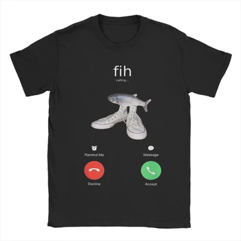 Fih Meme Fish Calling Shirt Misspelled Fih Is Calling Women Crew Neck Pure Short Sleeve Tee Harajuku Sleeve Aesthetic Clothes 1