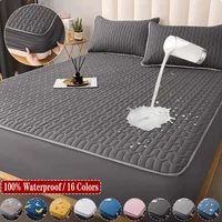 Thicken Mattress Pad Protector Waterproof Adjustable Fitted Sheets Bed Covers Anti-bacterial Pad for Bed 90x200 160x200 180x200 1