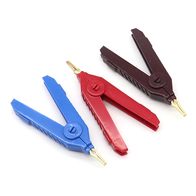 1PCS Alligator Clip 90mm Kelvin Copper Gold Plate Clip LCR Test For Precision Electrical Instrument Tool Power Supply alligator clips