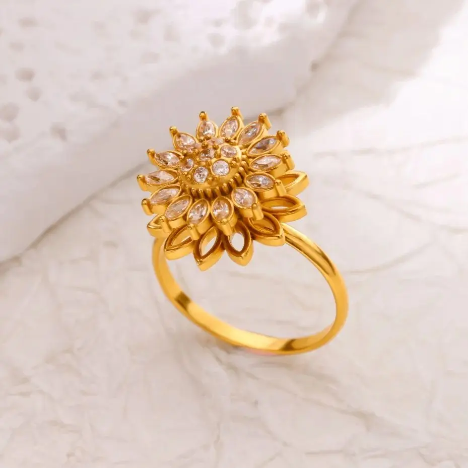 Dainty Zircon Rings Stainless Steel Women