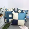 Modern Blue Geometric Linen Cushion Cover for Car Living Room Sofa Bedroom Home Decor, 40x40 45x45 50x50 60x60 Pillowcase 2