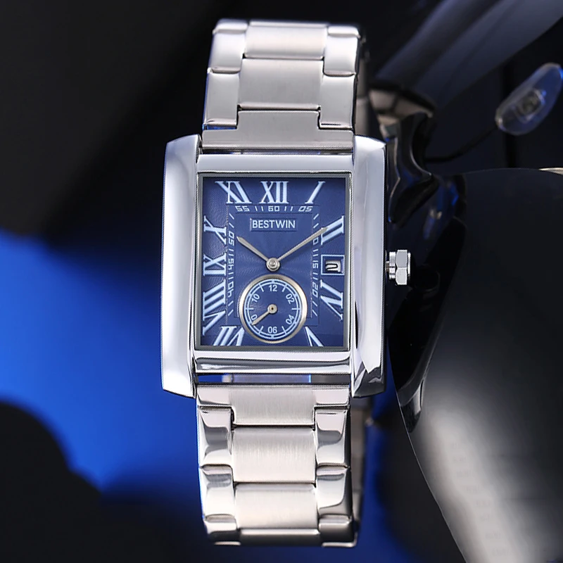 Luxury Men Watch Fashion Men's Quartz Wristwatch Casual Metal Strap Square Rectangle Classic Brand Watches Business Man Clock