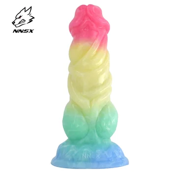 NNSX Dog Animal Dildo Knot Flexible Dick Sex Toys for Women  with Suction Cup Silicon Penis Masturbator Erotic Product Sexyshop 1