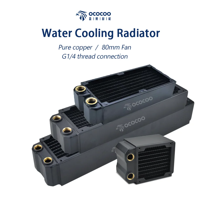 Ococoo-diy Gaming Computador Água Refrigerador Sistema Mini Ventilador Radiador Dissipador de Cobre Acessórios de Configuração do pc Oc-crt 80 mm 160 mm 240 mm 320