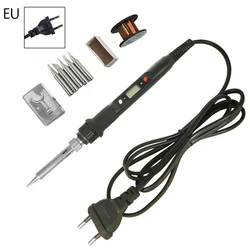 Kit de fer à souder électrique numérique 80 W, température réglable, 220 à 110 V, outil de soudage, pointes en céramique pour réparation 