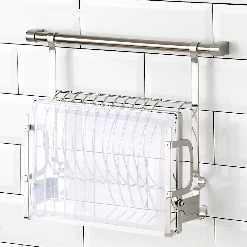 Kitchen Storage Rack Kitchen Organizer Rack Space Saving Wall Mounted Kitchen Rack with Folding Drain Tray for Bowl and Dish Storage