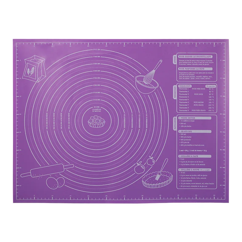 Silicone Pastry Mat Non Slip Non Stick Baking Fondant Mat Pie Pizza Cookies Easy Clean Kneading with Scale for Silicone Baking Mat
