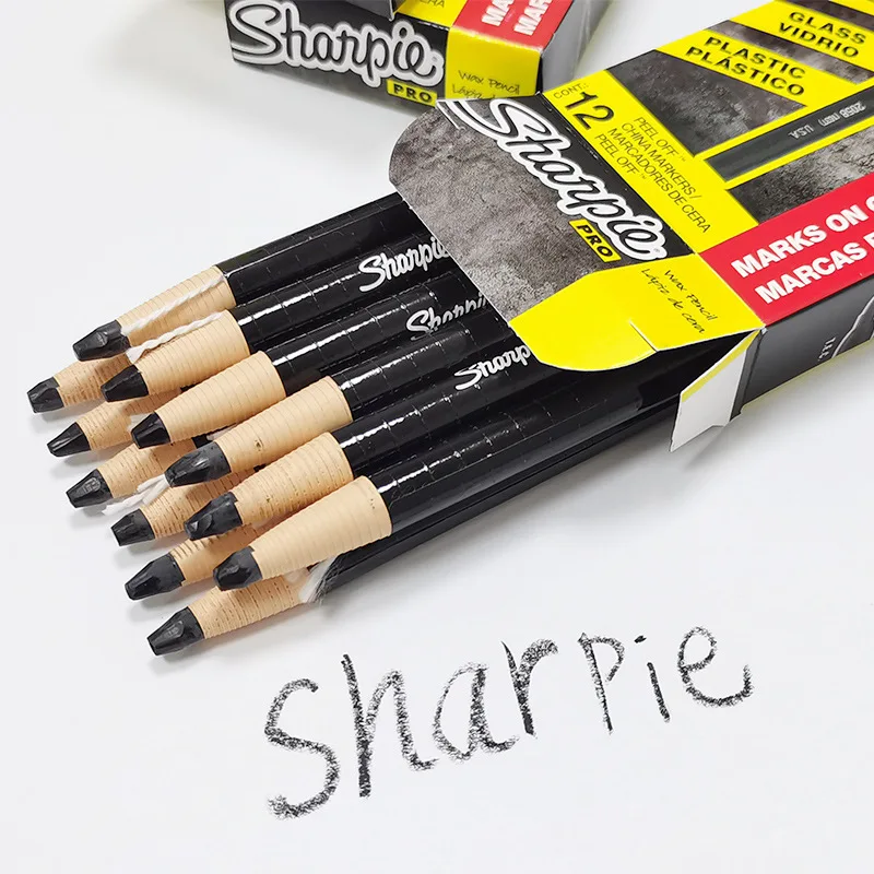 6Pcs Sharpie Pencil PEEL-OFF China Color Pencils Marker Paper Roll Crayon Marks on Metal Glass