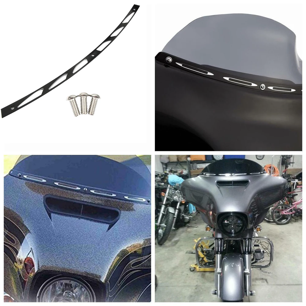 

New Batwing Fair Windshield Windscreen Trim For Harley Electra Street Tri Glide Touring Bikes 1996-2013 97 98 99 00 01 02 03 04