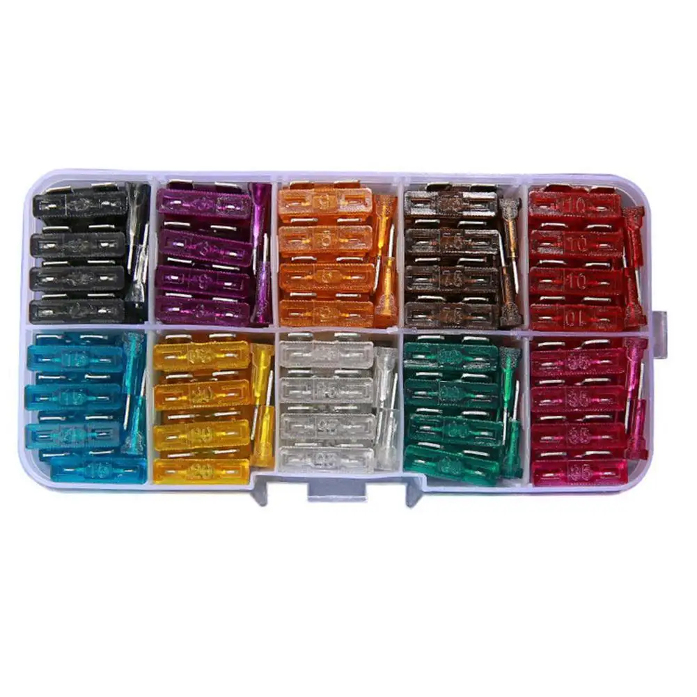 2A-35A Car Fuse Automotive Fuse Amplifier with Box Clip Combination Car Blade Set