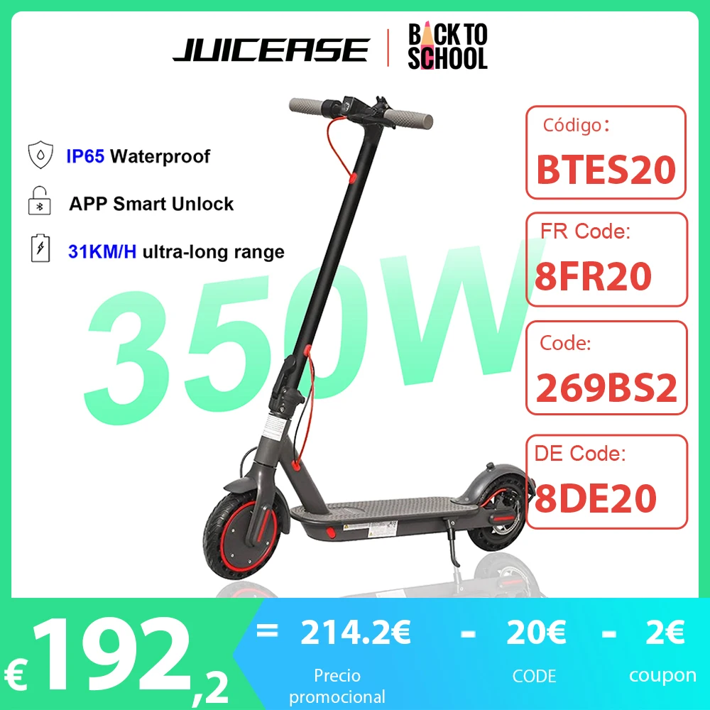 Trottinette électrique JUICEASE Pour Adulte - 31 Km/h, 350W, Noir