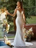 Simple Wedding Dresses For Women 2024 V-Neck Bridal Gowns Lace Appliques Sheath Mermaid Sexy Robes Vestidos De Novia Customized 3