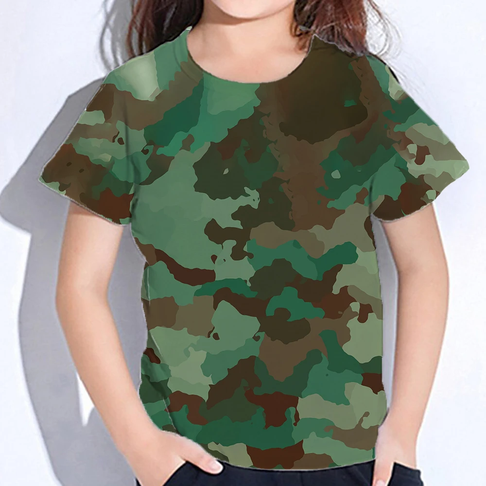 

Kids Tshirt Girl Clothes For Boys Camouflage Mosaic 8 To 10 Years One Piece Child T-Shirt Summer Tee Shirts Teenage Polyester