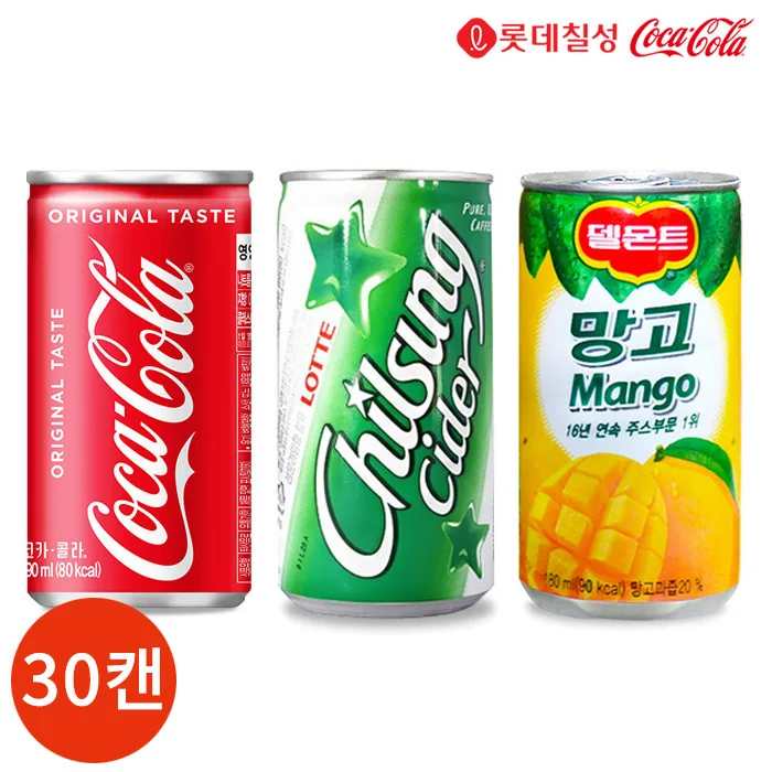 코카콜라 칠성사이다 망고 작은캔 190ml 3종 30캔 세트 - AliExpress 2