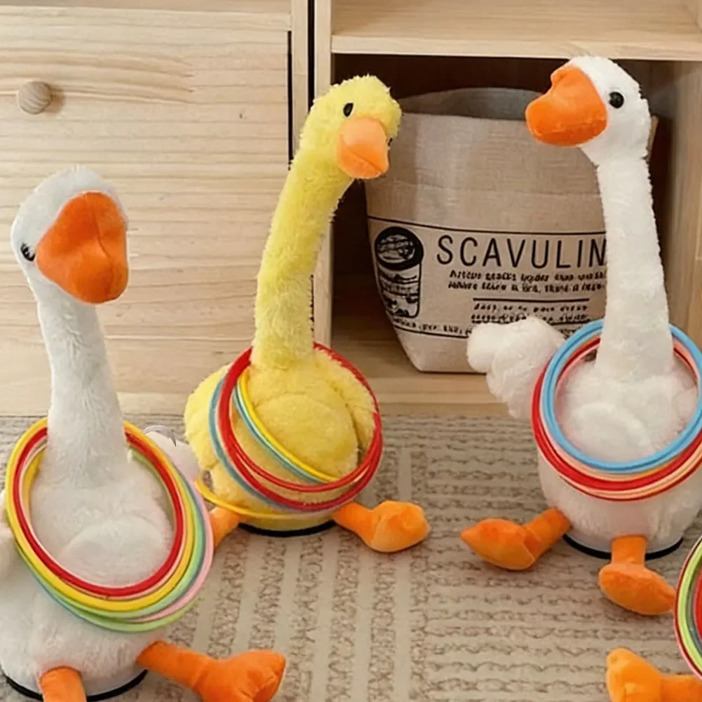 귀여운 반복 말하는 오리 어린이용 봉제인형 재미있는 선물 트위스팅 모방 말하는 춤추는 음악 녹음 장난감 교육용