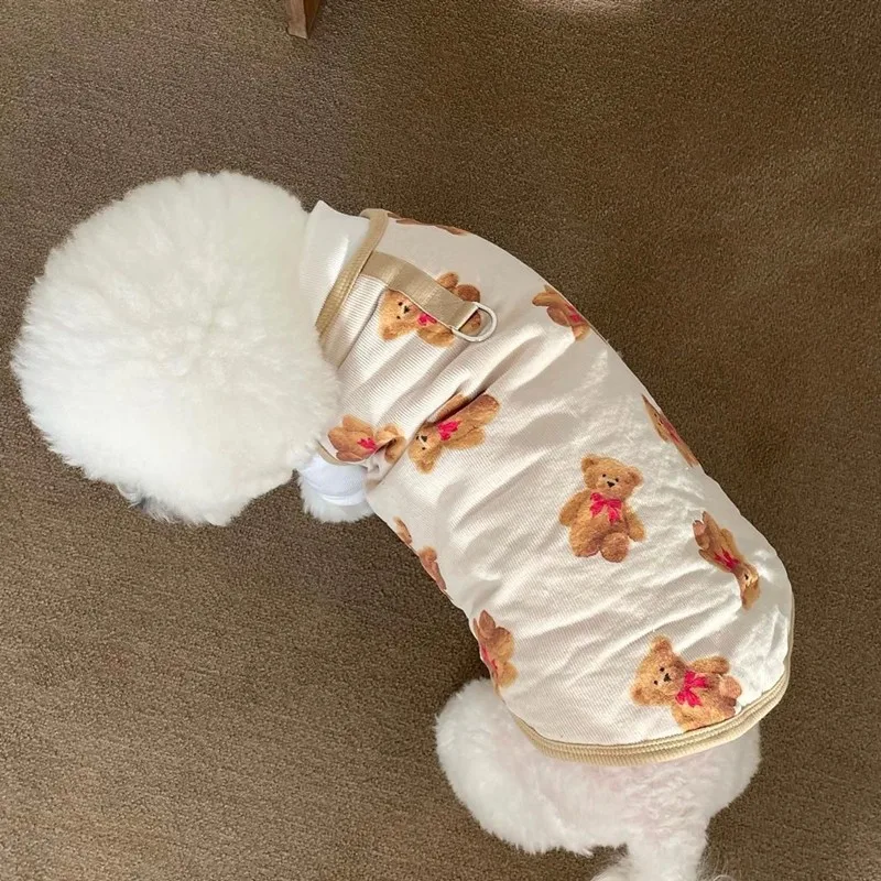 Cute Bear Cotton Vest Winter Pet Dog Clothes For Little Dogs Pet